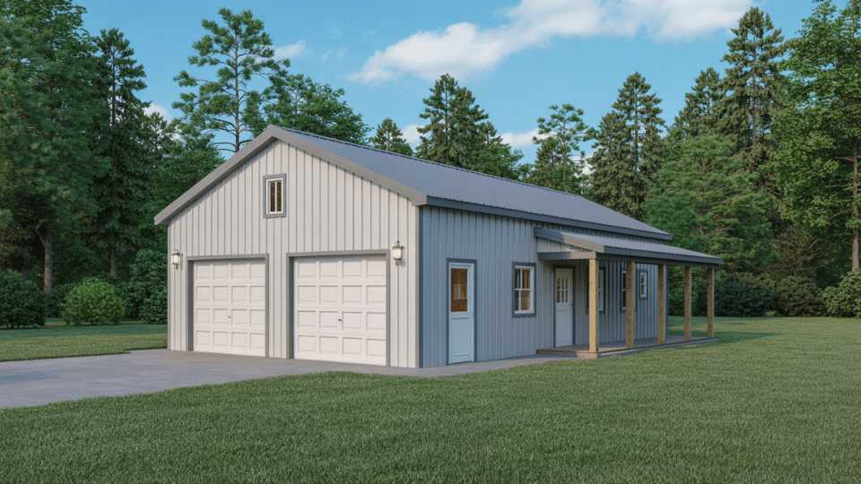 front entry garage  barndominium