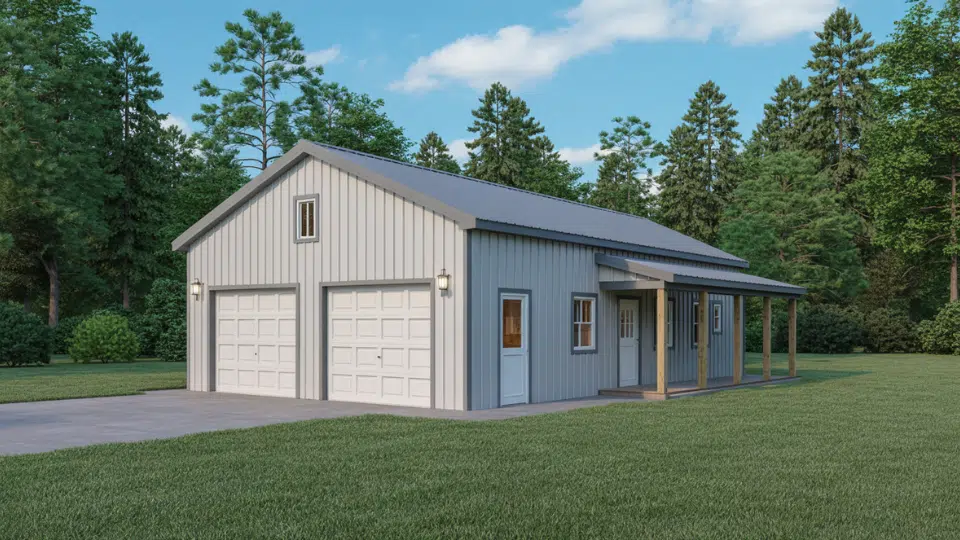 front entry garage  barndominium