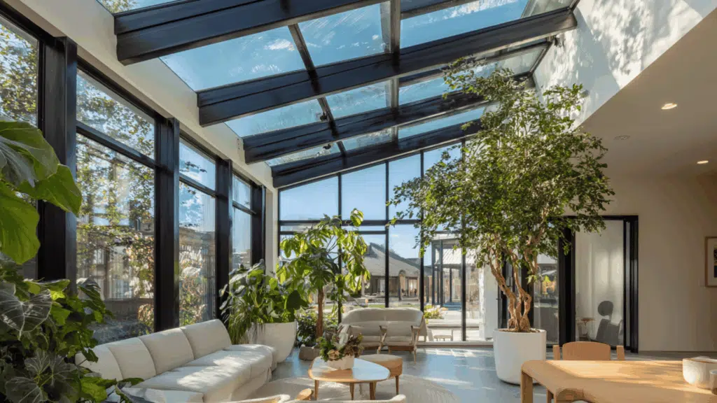 glass panel beams
