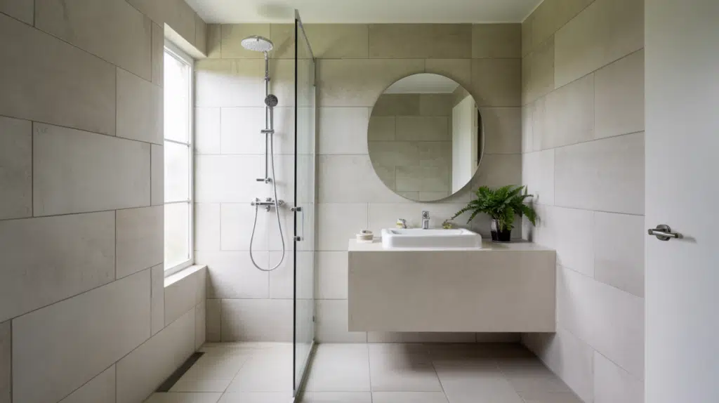 half glass walk in shower screen small bathroom ideas