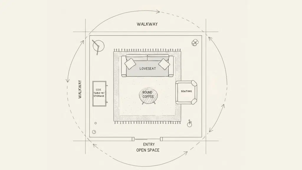 how to arrange living room furniture in small space