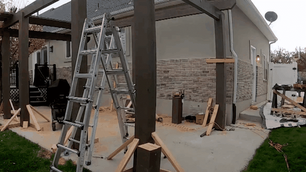 install beams brackets rafters and runners