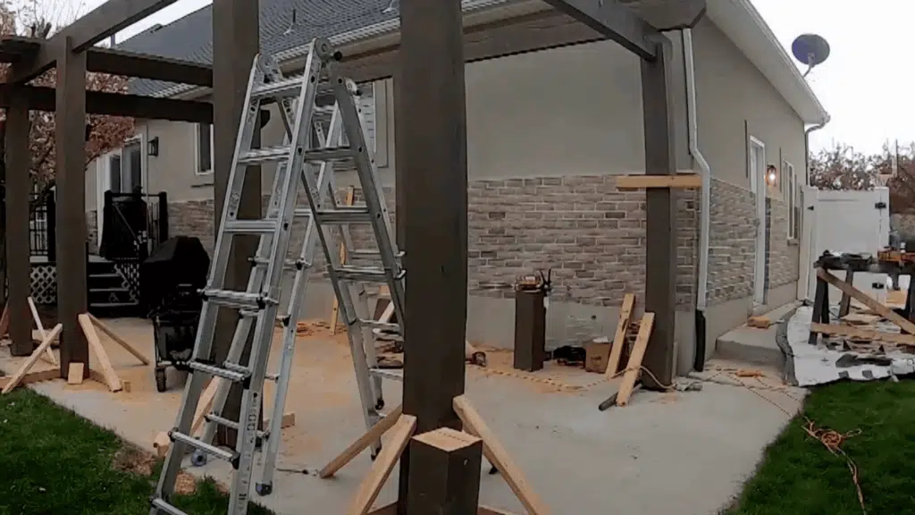 install beams brackets rafters and runners