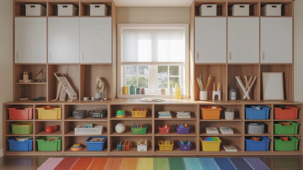 kids and adults shared craft room