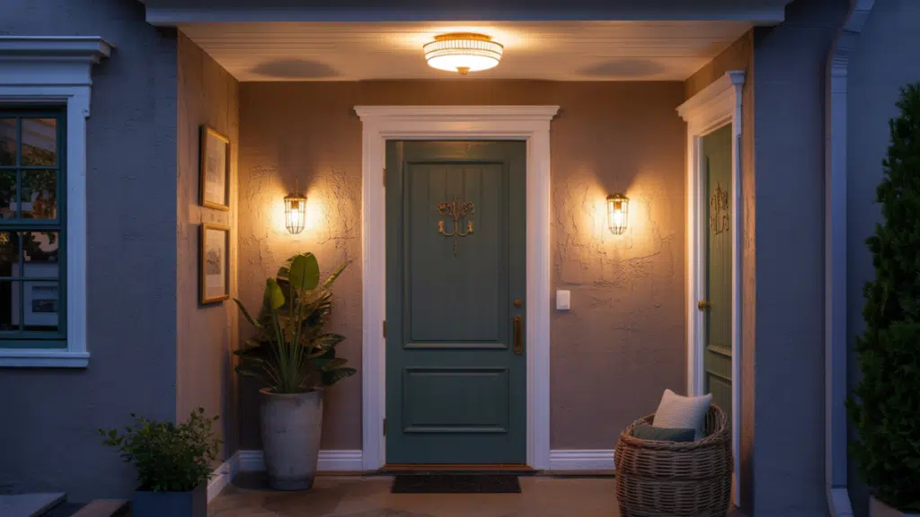 layered lighting entryway