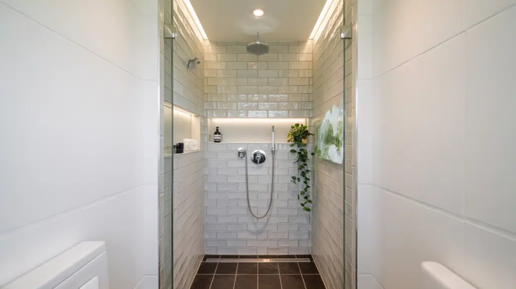 led lighting walk in shower small bathroom ideas
