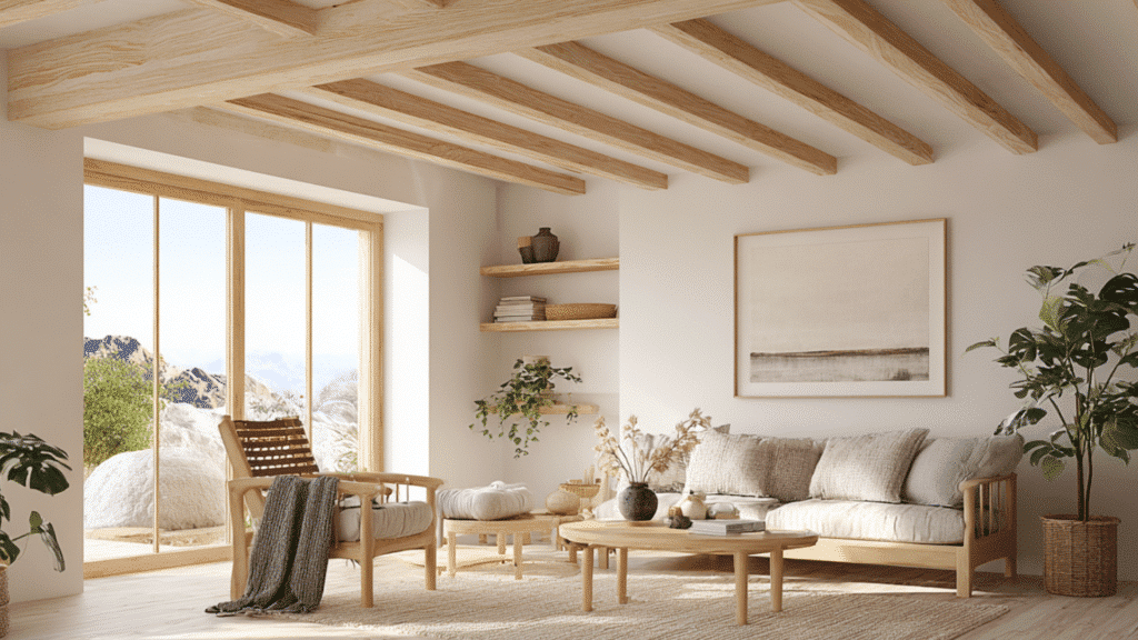 light natural beams for scandinavian style