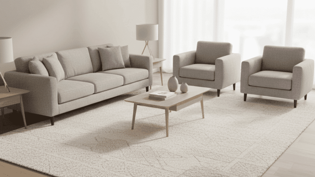 living room rug placement