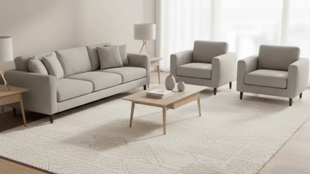 living room rug placement