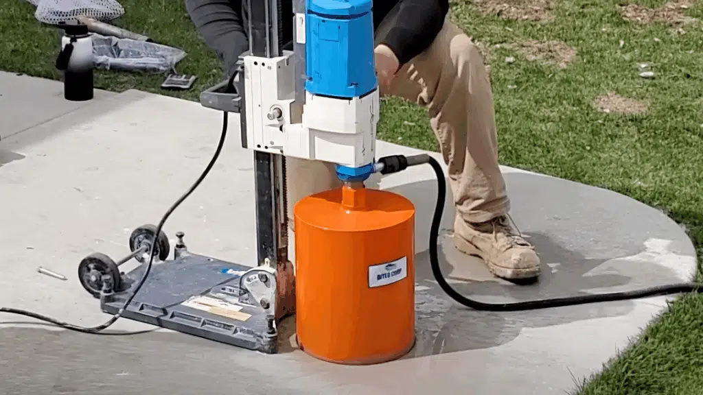 mark post centers and cut footing holes