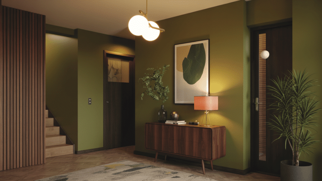 mid century modern entryway lighting