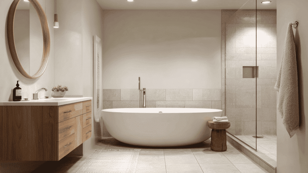 minimalist floor mounted tub filler
