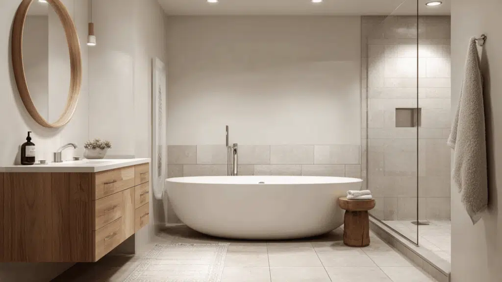 minimalist floor mounted tub filler