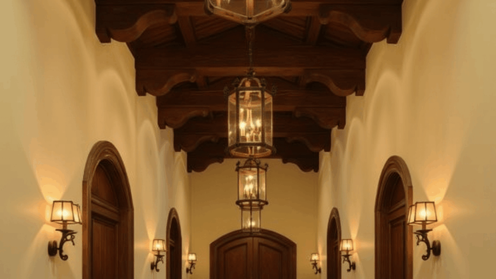 mission house exposed beam interiors