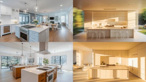 open concept kitchen island with stove