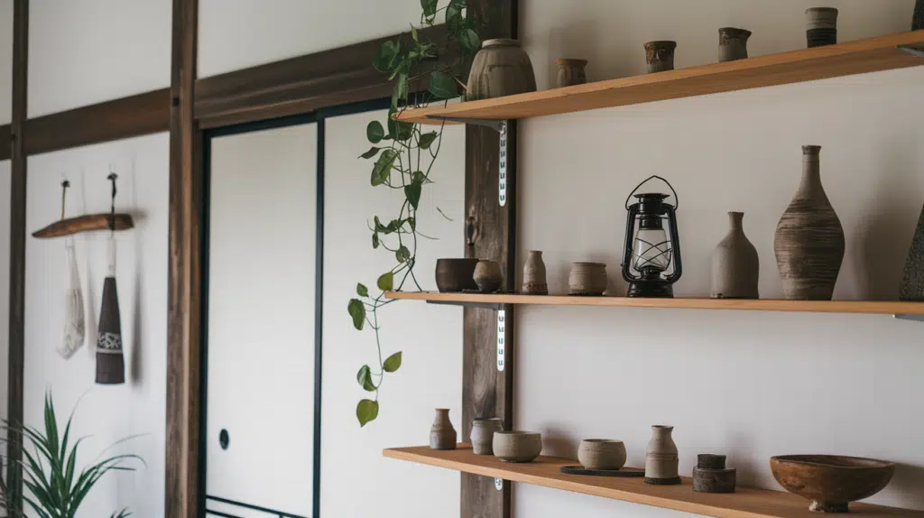open shelving that highlights craftsmanship japanese style house