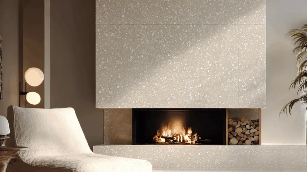 porcelain tile with metallic flecks