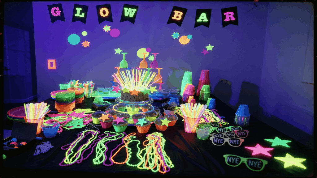 quirky neon glow party theme