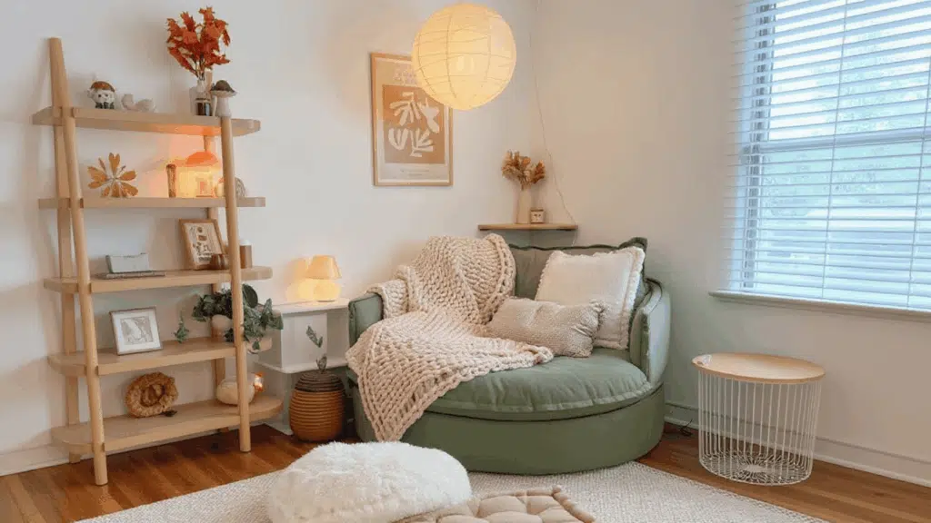 set up a quiet reading chair with a small side table