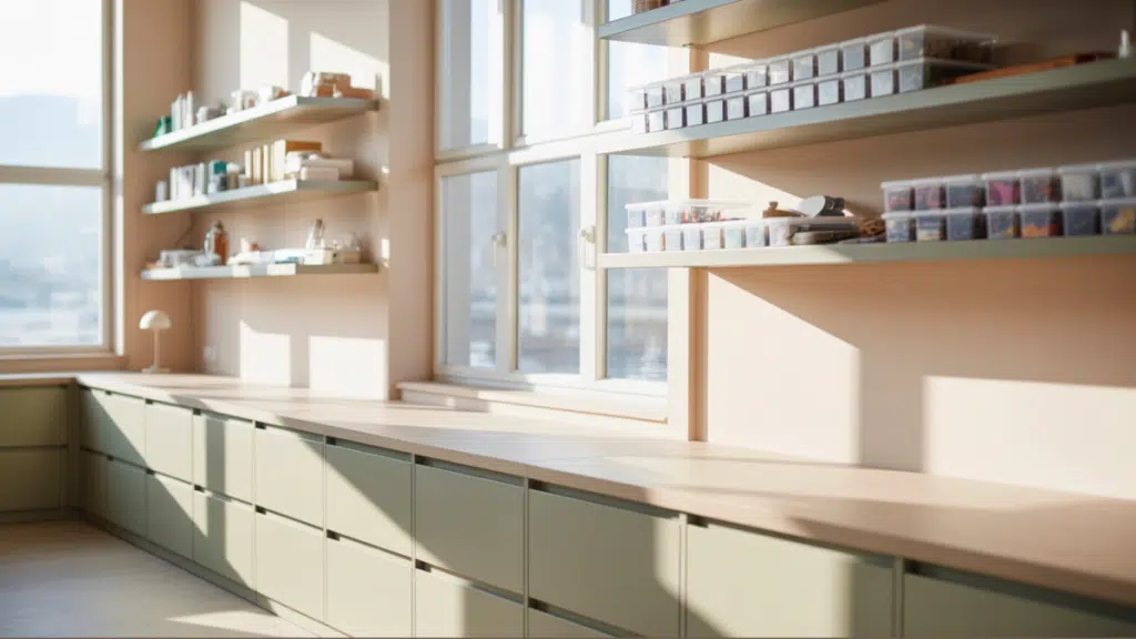 single wall craft room layout