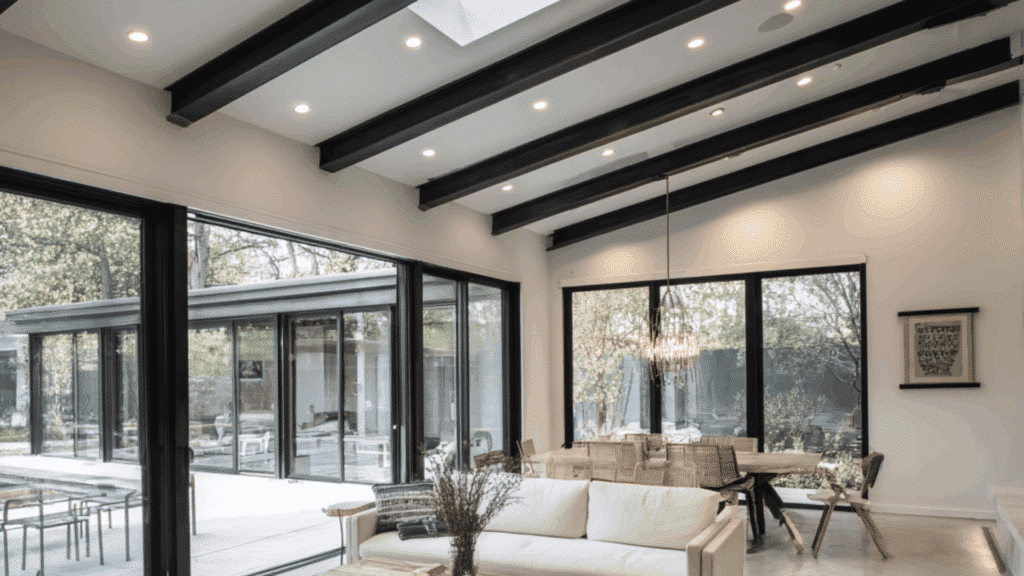 sleek metal beams