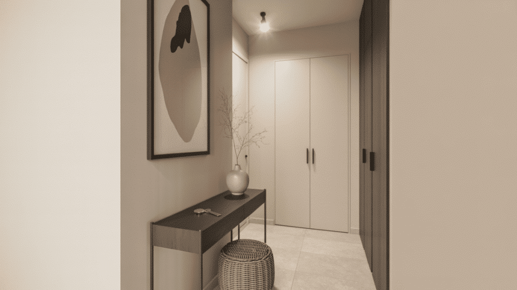 slim console entryway