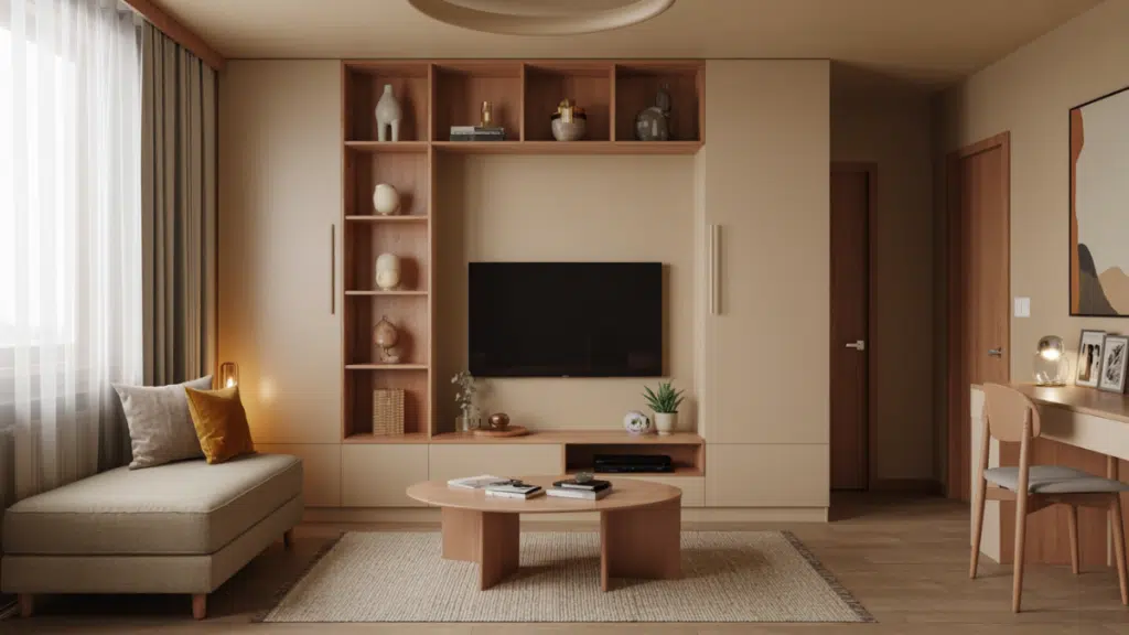 small living room calm tv wall