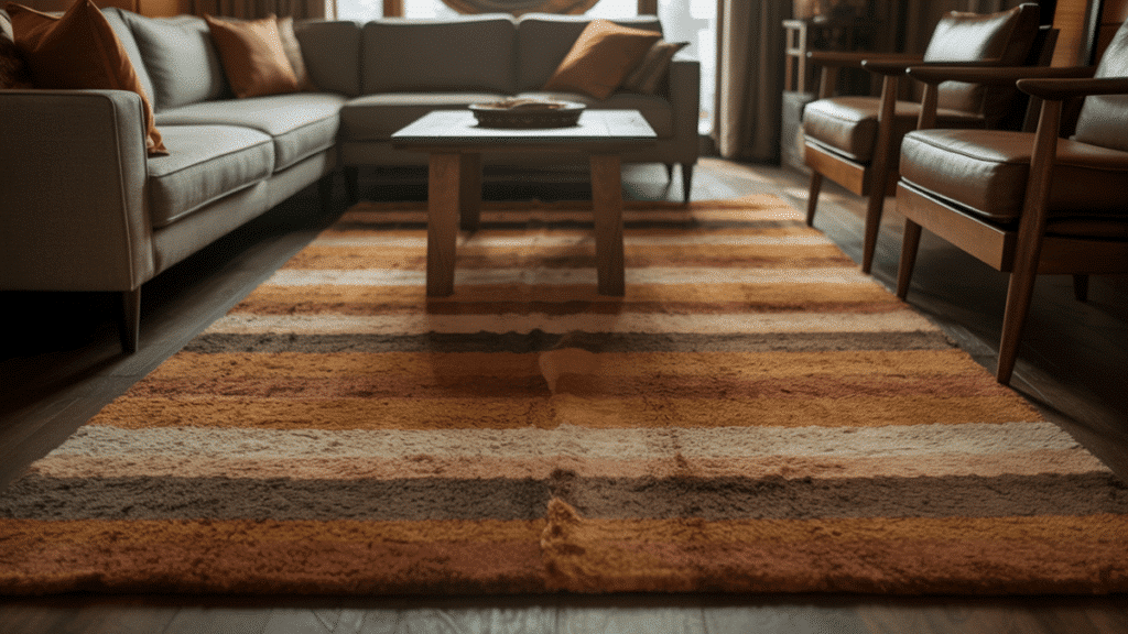 small living room defined by rug