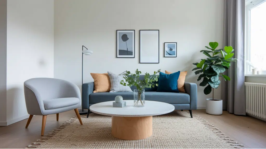 small living room round coffee table