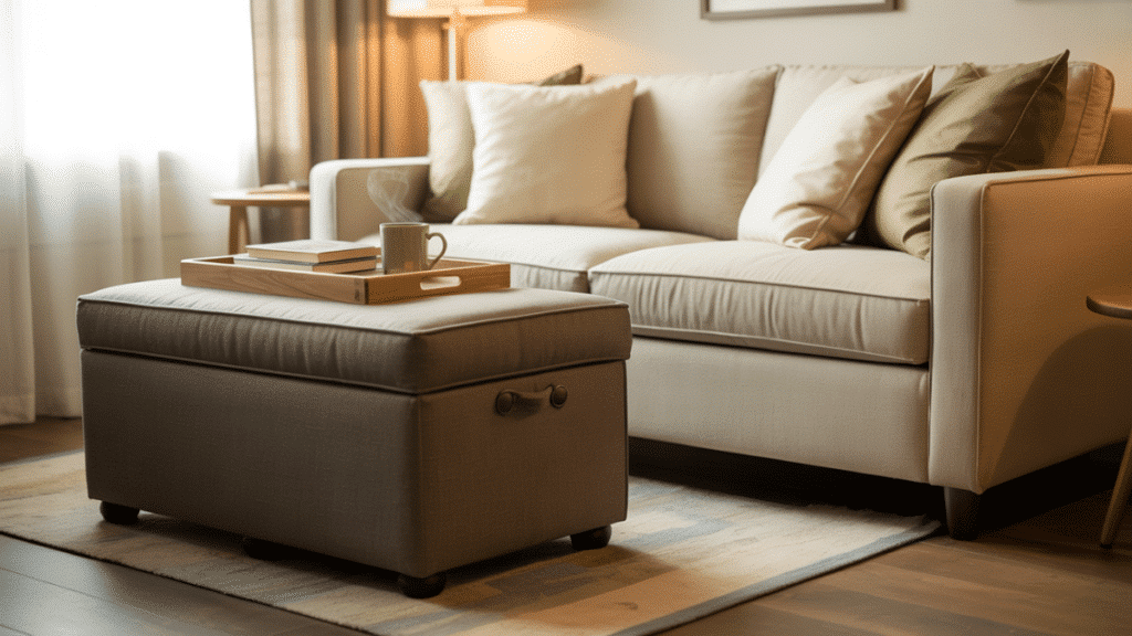 small living room storage ottoman