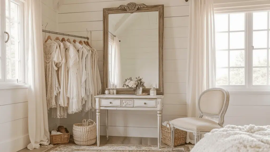 soft glam dressing room idea