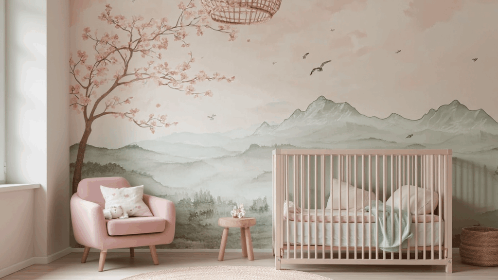 soft pastel nursery interior home idea