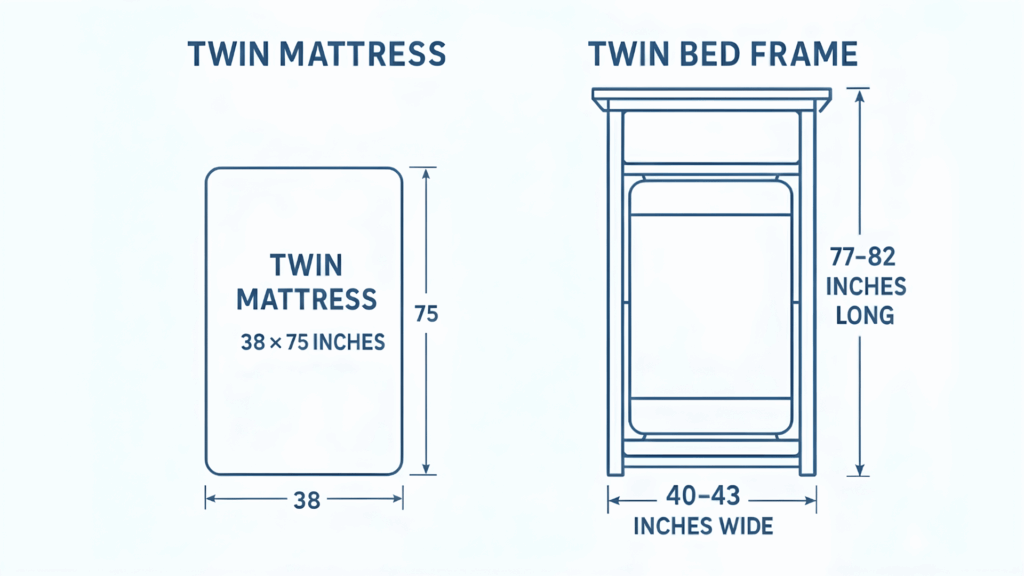 standard width of a twin bed