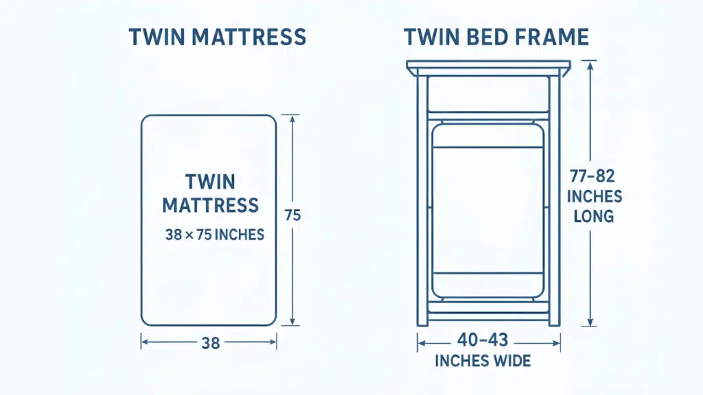standard width of a twin bed