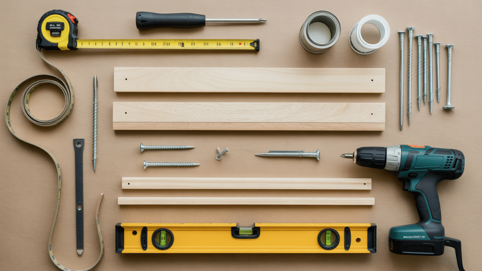 tools materials diy pantry shelves