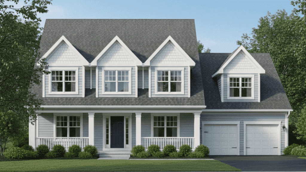 two-story house with complete attic space