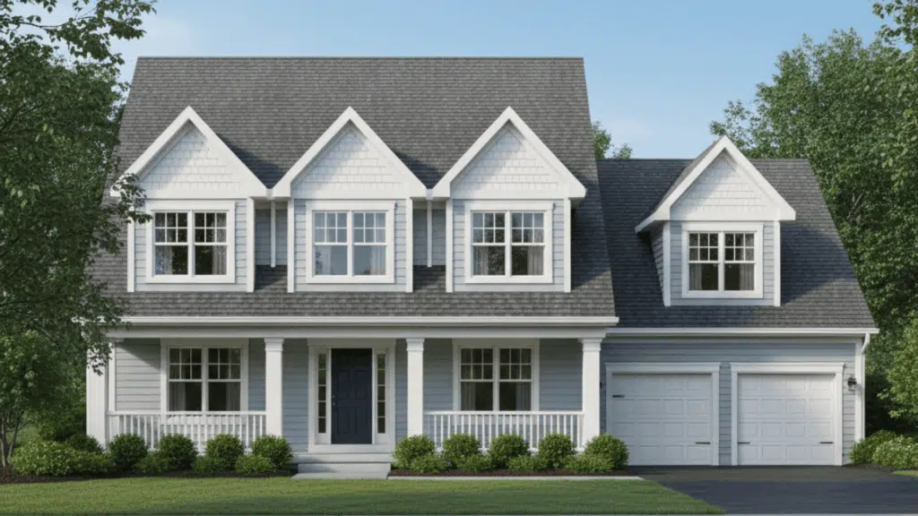 two-story house with complete attic space