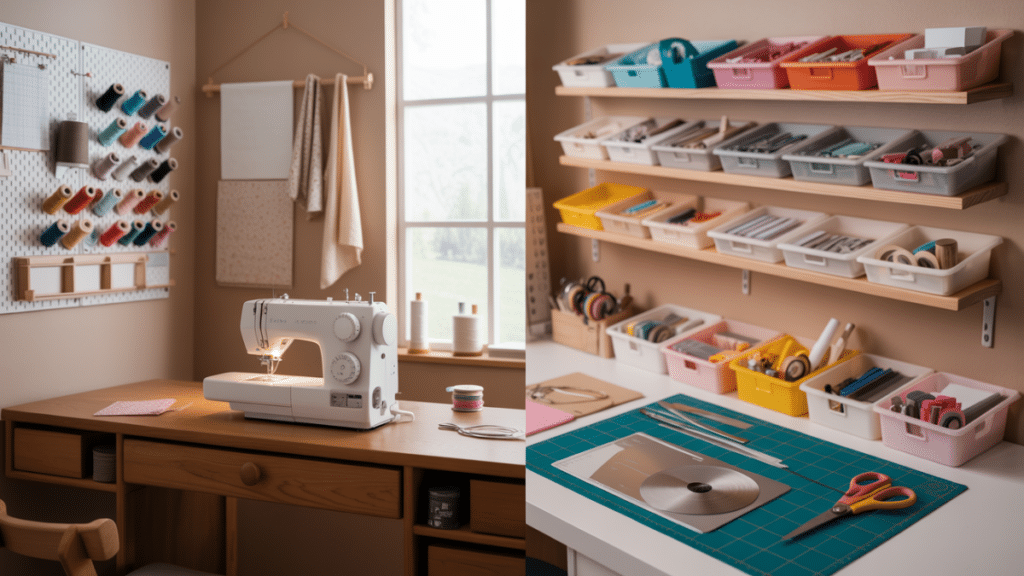 two zone craft room layout