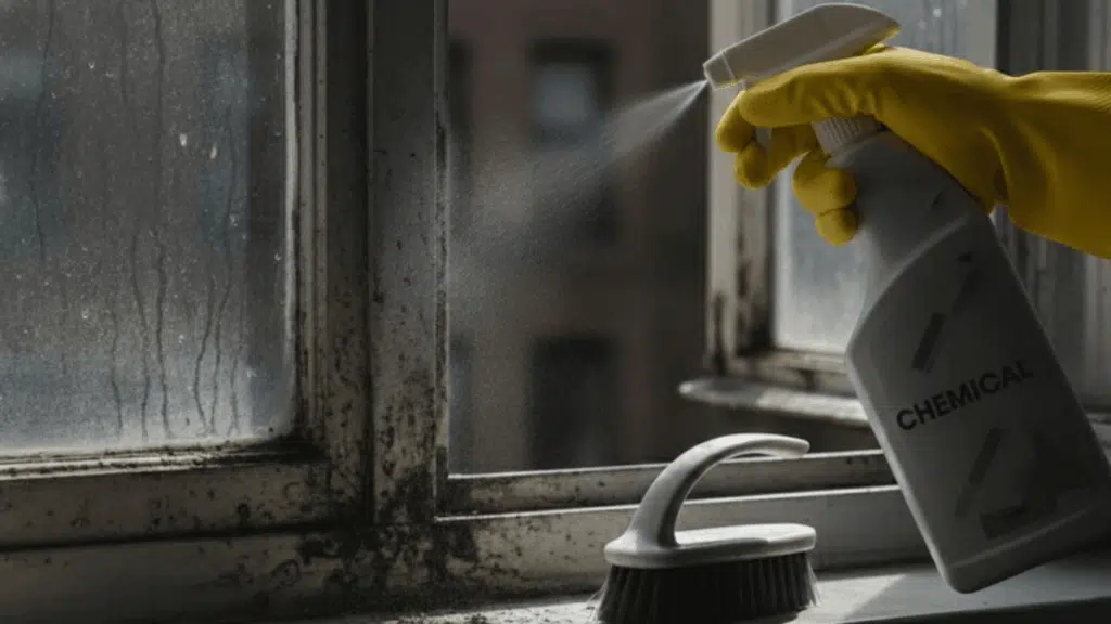 use chemical cleaners for stubborn mold