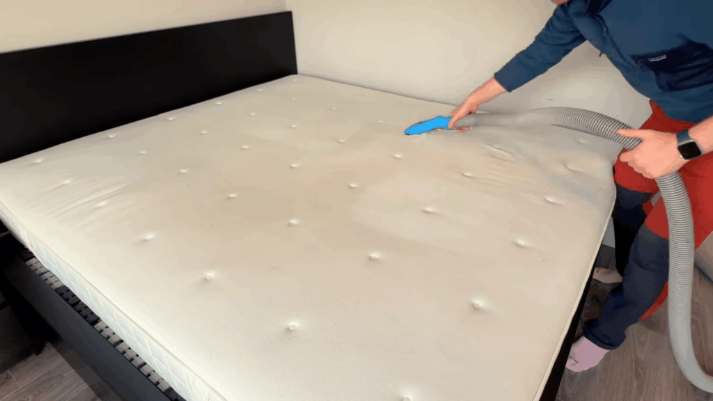 vaccuming a mattress