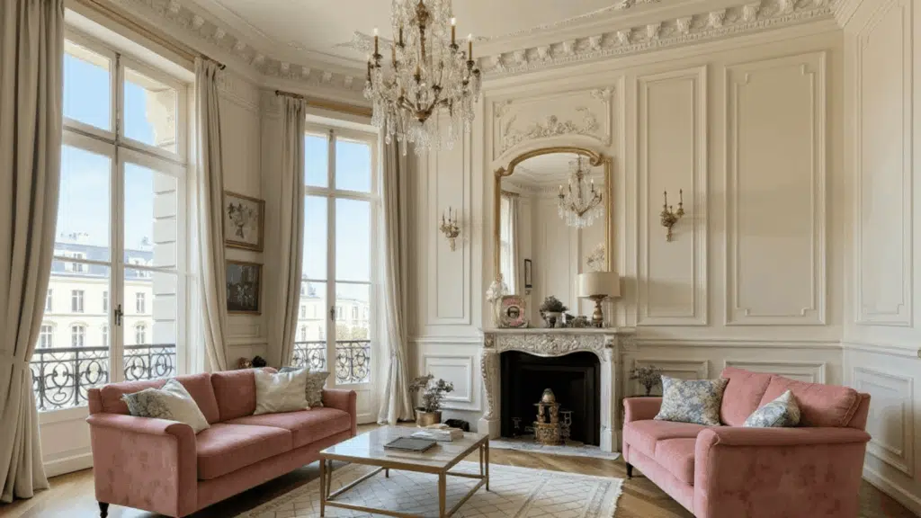 vintage parisian style living room