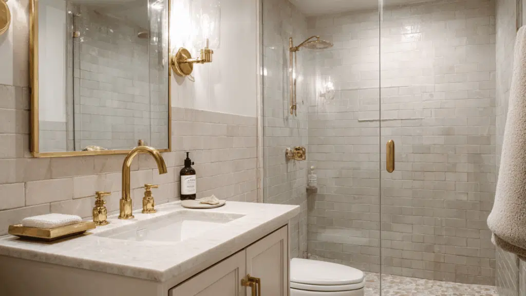 warm brass finishes