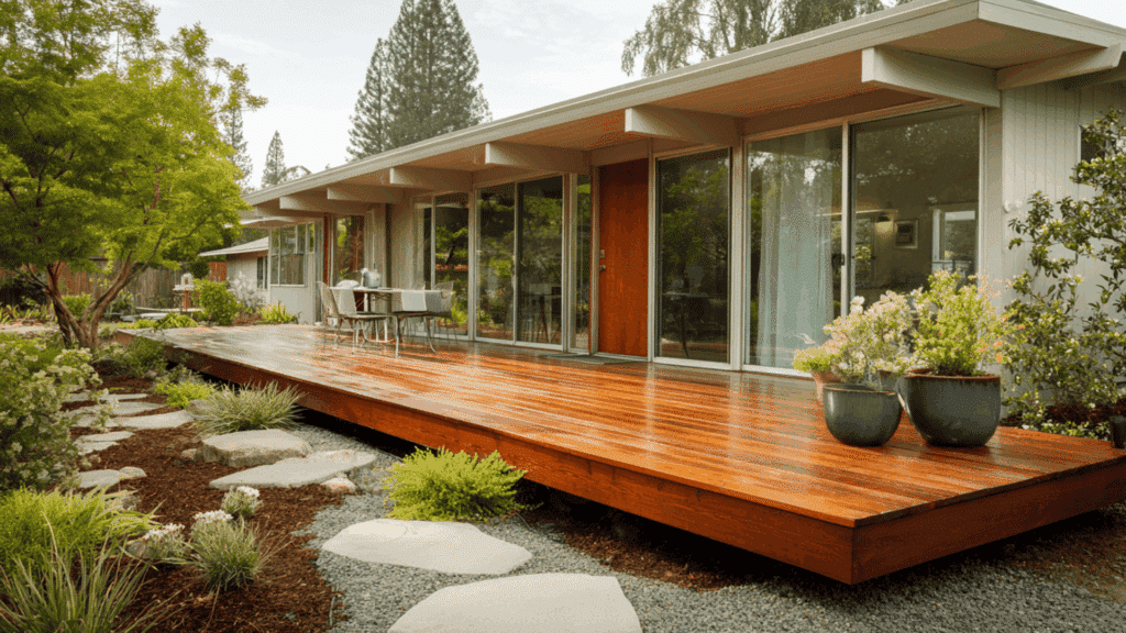warm toned horizontal planks for mid century homes