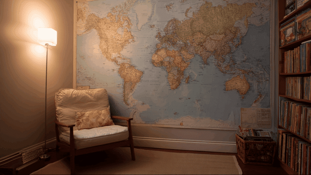 world map geography corner