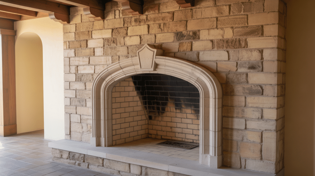 arched fireplace