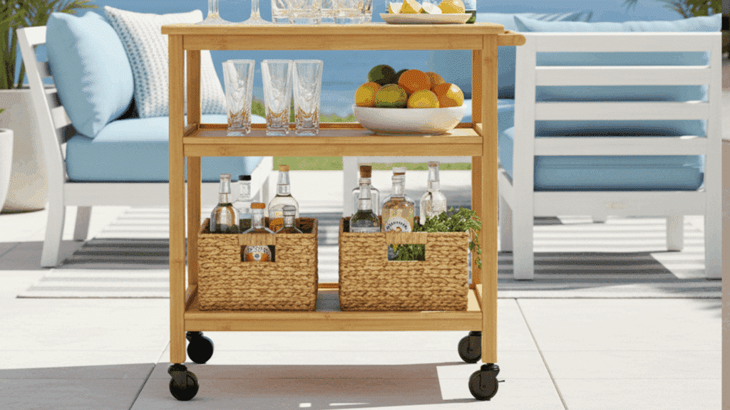bamboo bar cart