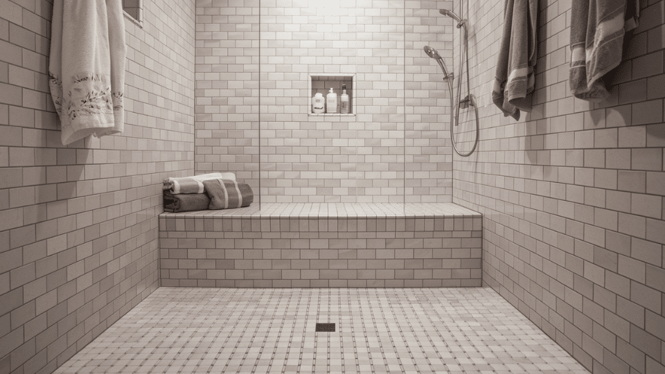 built in seating or shower bench