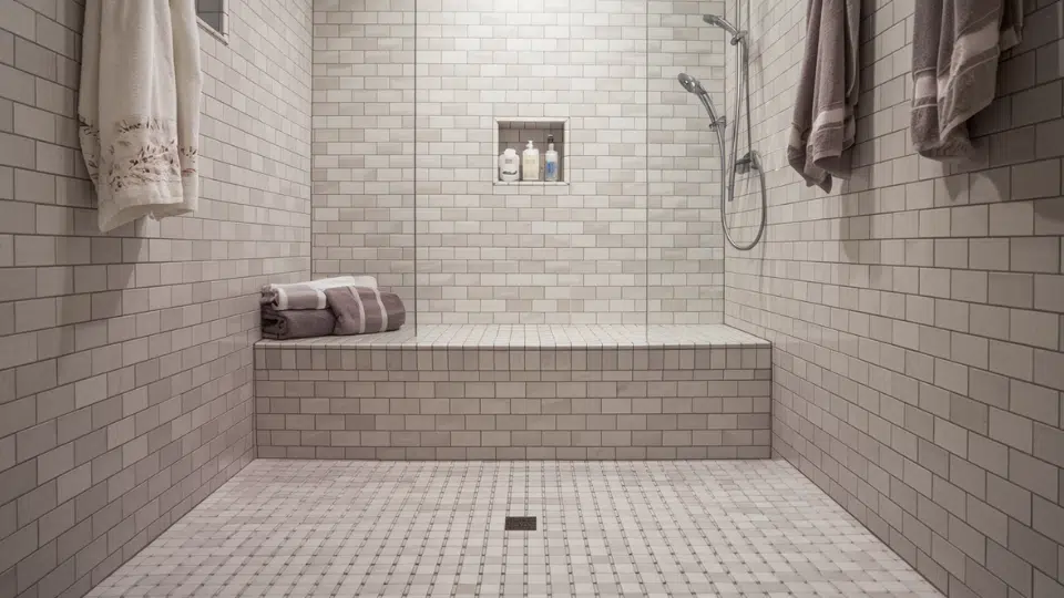 built in seating or shower bench