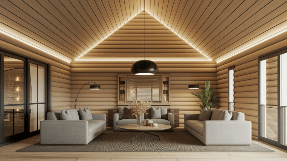 contemporary lighting instead of rustic fixtures