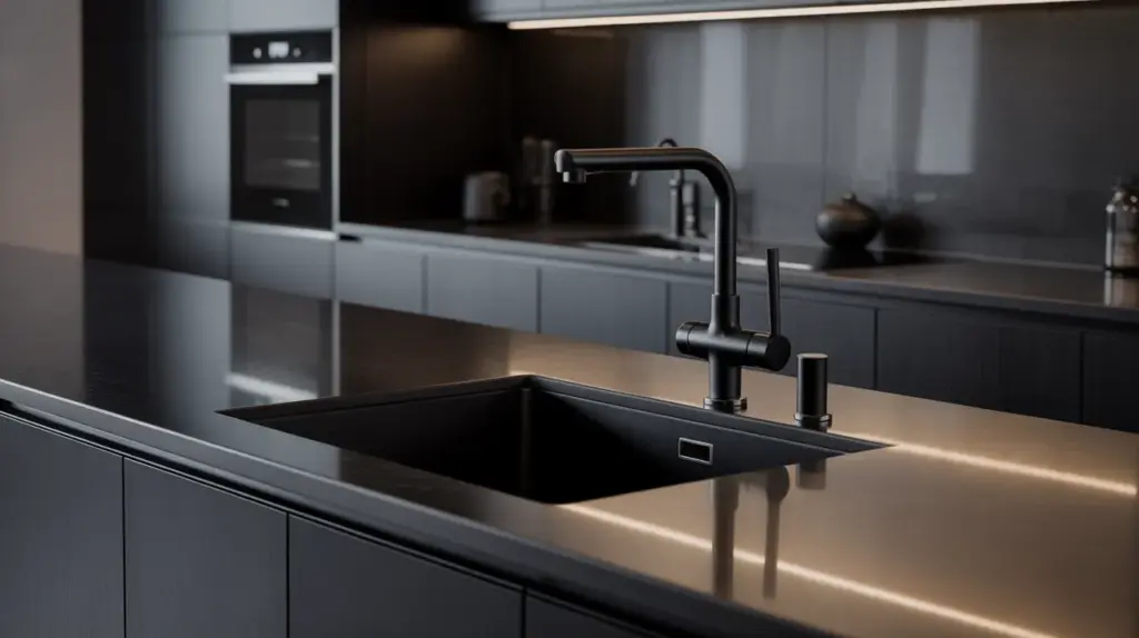 coordinated black sinks